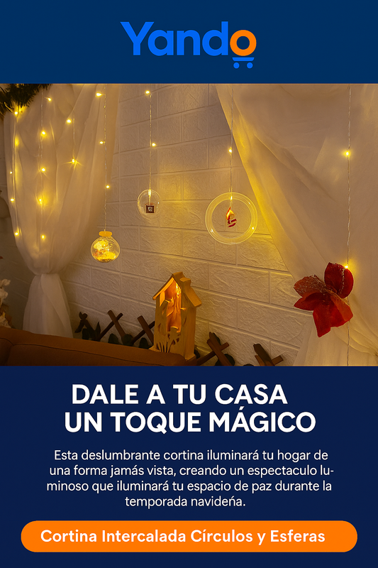 Luces Cortina Aro Esfera Navidad