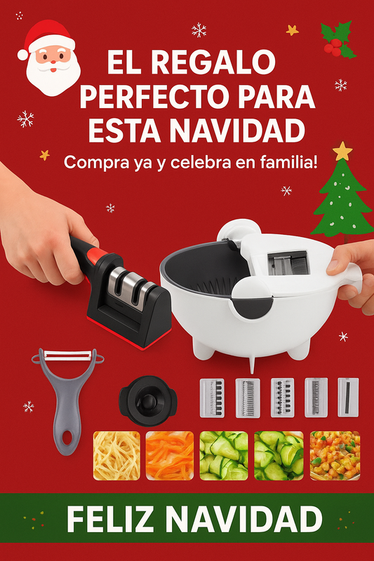 Combo 1 Rallador 9 En 1 + 1 Afilador