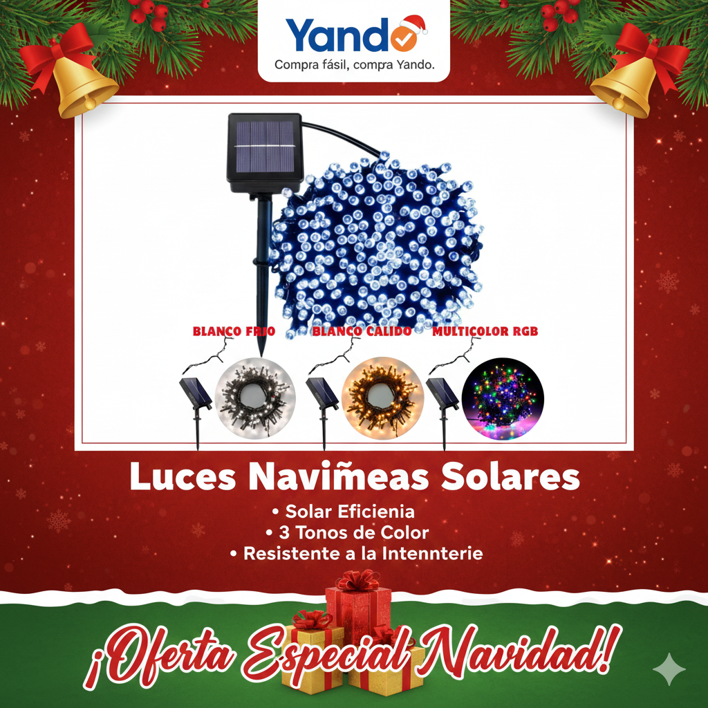 Luces Navidad Panel Solar